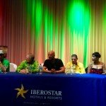 Common, T.I. and Jeniffer Hudson at the Reggae Sumfest Press conference, 17 July 2015 - photo Brian Banks